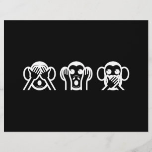 3 Weiße Affen Emoji Flyer