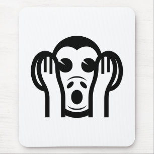 3 Weiße Affen Kikazaru 聞 か る KEIN Böses Emoji höre Mousepad
