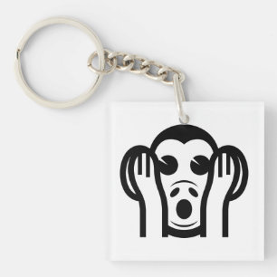 3 Weiße Affen Kikazaru 聞 か る KEIN Böses Emoji höre Schlüsselanhänger