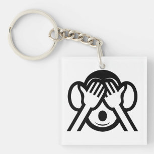 3 Weiße Affen Mizaru 見 ざ Siehe NO Evil Emoji Schlüsselanhänger
