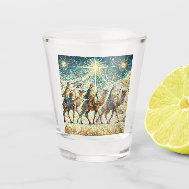 3 Weiße Männer Schnapsglas (Vorderseite)