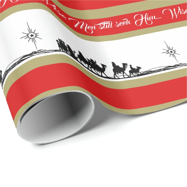 3 Wisemen der Stern Bethlehem suchen ihn Geschenkpapier (Rolleneckpunkt)