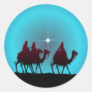 3 WISEMEN u. STERN durch SHARON SHARPE Runder Aufkleber