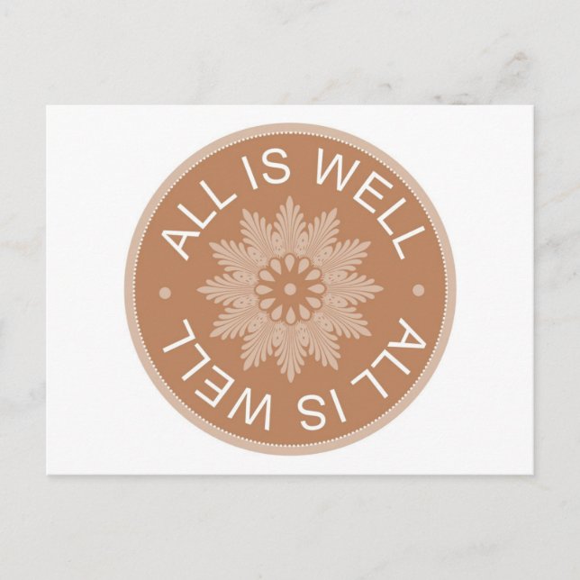 3 Word-Zitate ~All is Well ~Inspiration Postkarte (Vorderseite)