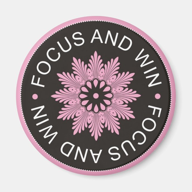 3 Word-Zitate ~Focus und gewinnen ~motivierend Magnet (Vorne)