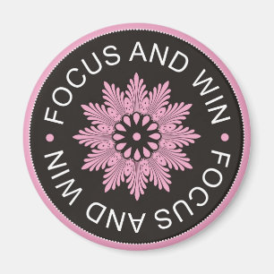 3 Wort-Zitate ~Focus und Gewinn ~motivational Magnet