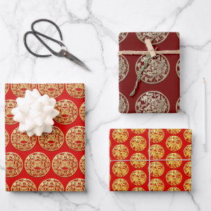 3 Wp Gold Chinois Papier coupé Tiger Année Choisir