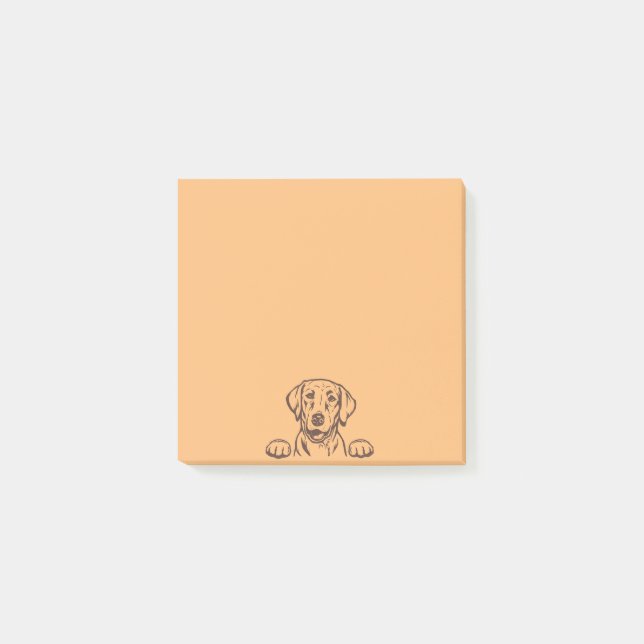 3"x3" Schokolade Labrador Nachhinweise Post-it Klebezettel (Vorderseite)