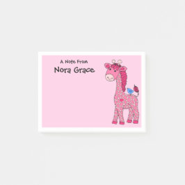 3"x4" POST-IT NOTIERT PINK GIRAFFE-INDIVIDUELLE NA Klebezettel
