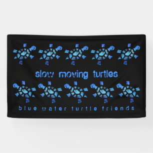 3' x5 zehn langsame blaues Wasser-Schildkröten Banner