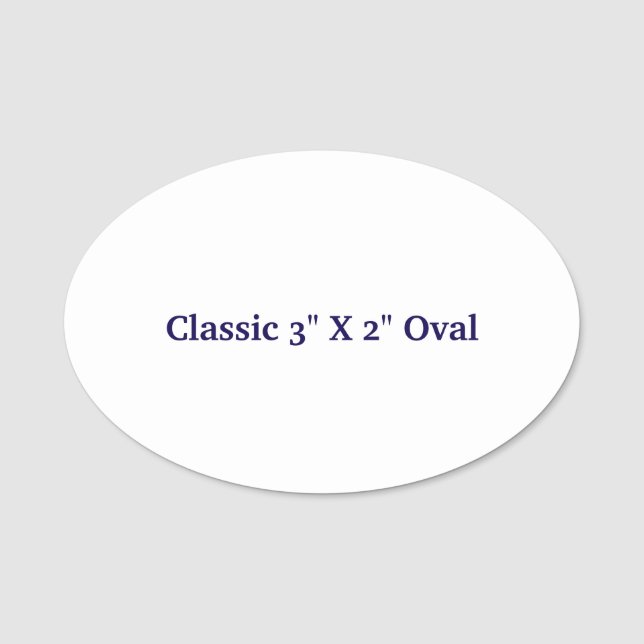 3" x 2" oval Namensschild (Vorderseite)