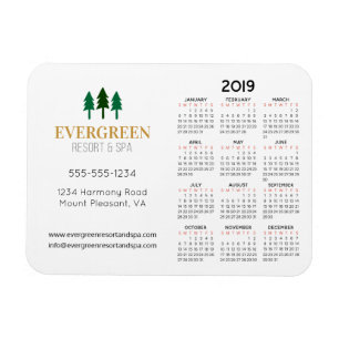 3" x 4" Visitenkarte 2019 Kalenderwoche Magnet