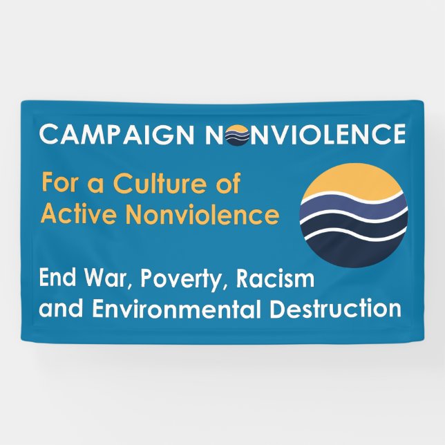 3' x 5' bannière de non violences de campagne (Horizontal)