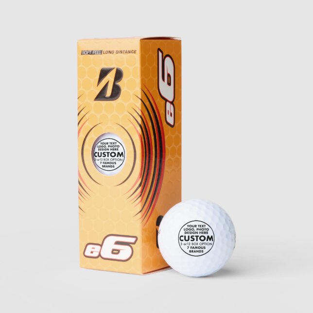 3 x Custom Personalisiert Bridgestone e6 Golf Ball (Verpackungen)