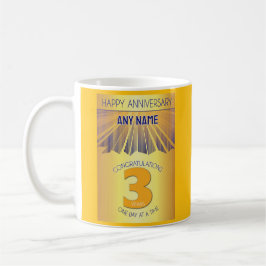 3 Year Sober Anniversary | Golden Ray 12 Step Kaffeetasse