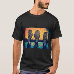 3 Zebras Original Abstrakte Tier Dschungelsafari T-Shirt