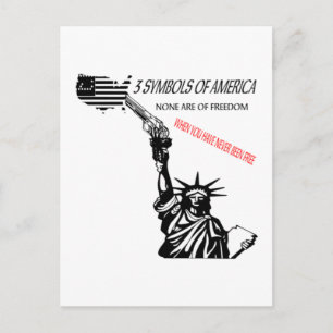 3 Zeichen weiß Postkarte