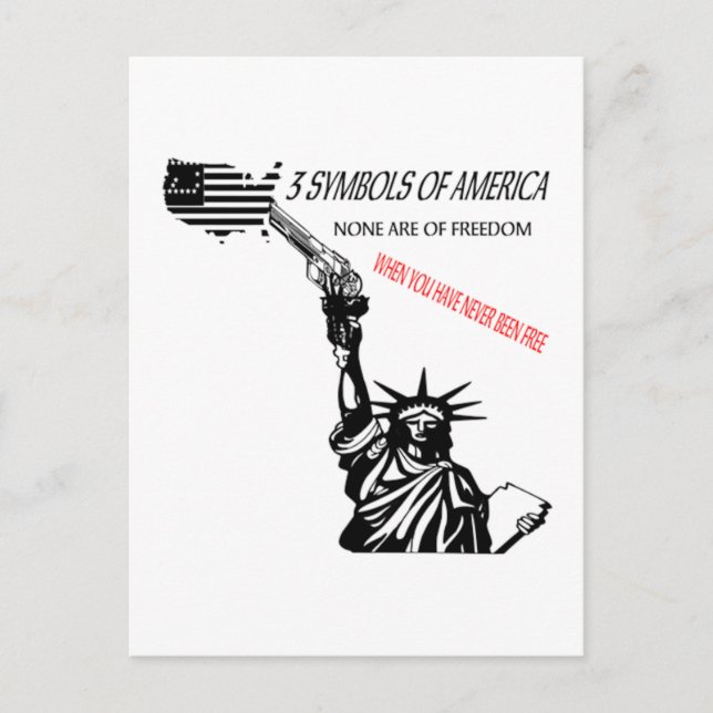 3 Zeichen weiß Postkarte (Vorderseite)