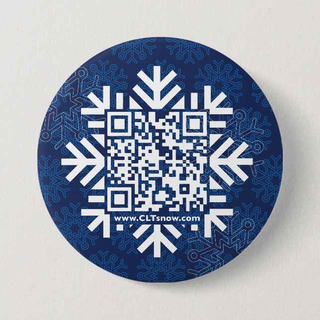 3 Zoll Round Button mit QR-Code Snowflake (Vorderseite)