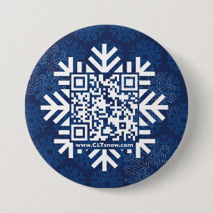 3 Zoll Round Button mit QR-Code Snowflake