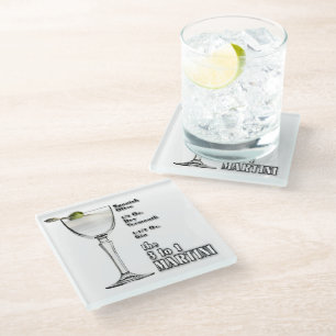 3 zu 1 (Nass) Martini-Cocktail-Rezept Kunst Glasuntersetzer