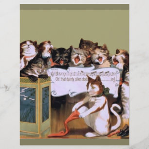 3ablustige Katzen Vintag singen Katzen Spaß