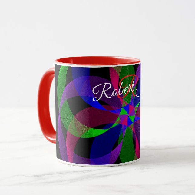 3D 2D Geometric Hybrid Coffee Mug Tasse (Vorderseite Links)