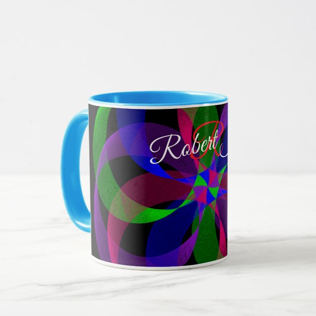 3D 2D Geometric Hybrid Coffee Mug Tasse (Vorderseite Links)