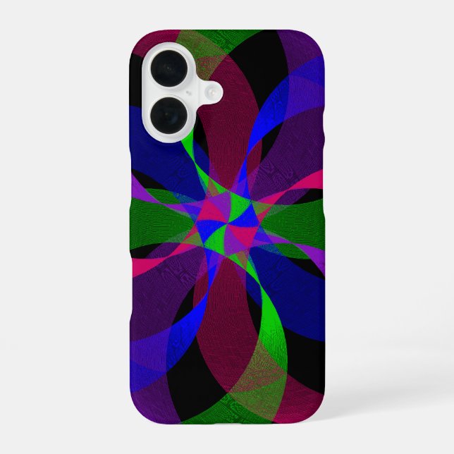 3D 2D Geometric Hybrid iPhone 16 Case Hülle (Rückseite)