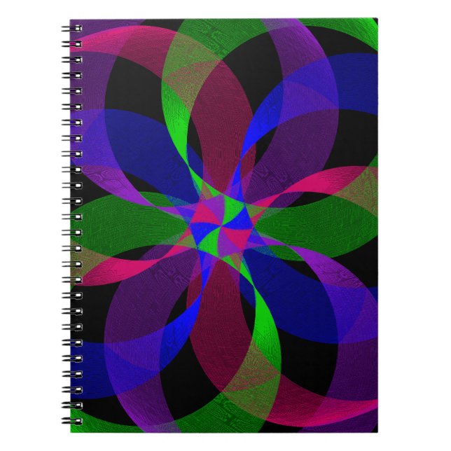3D 2D Geometric Hybrid Spiral Notebook Notizblock (Vorderseite)