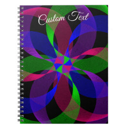 3D 2D Geometric Hybrid Spiral Notebook Notizblock