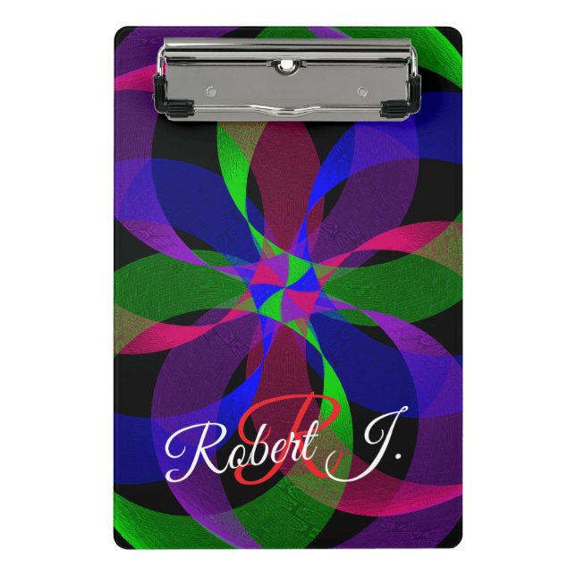 3D 2D Hybrid Geometric Mini Clipboard Klemmbrett (Vorderseite)