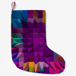 3D-Abbildung oder 3D-Darstellung Mosaikfarben Kleiner Weihnachtsstrumpf