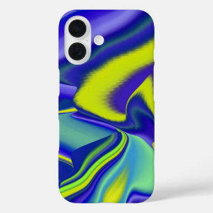 3D Abstrakt in grün blau lila iPhone 16 Hülle