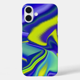 3D Abstrakt in grün blau lila iPhone 16 Plus Hülle