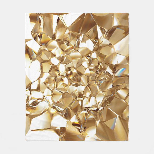 3D-abstrakte Kristall-Goldstruktur. Fleecedecke (Vorderseite)