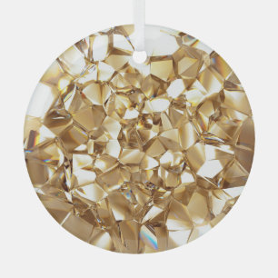 3D-abstrakte Kristall-Goldstruktur. Ornament Aus Glas