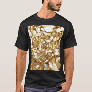 3D-abstrakte Kristall-Goldstruktur. T-Shirt