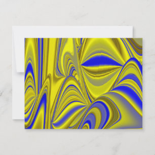 3D abstrakte Regenbogenkunst in Gold Gelb Blau