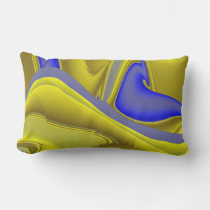 3D-Abstrakte Regenbogenkunst in Gold Gelb Blau Kissen Für Draußen