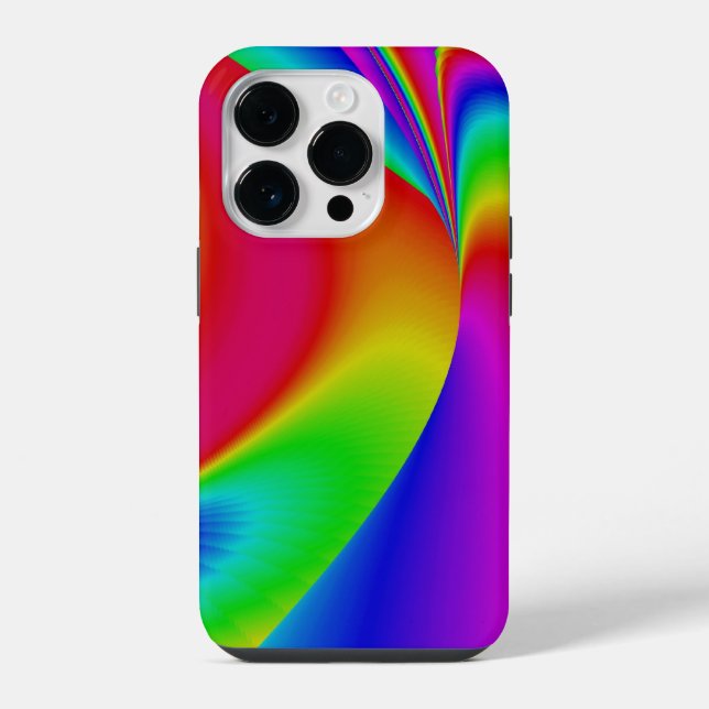 3D Abstrakte Regenbogenkunst iPhone 14 Pro Hülle (Rückseite)