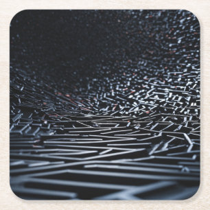 "3D Amoled black background" Rechteckiger Pappuntersetzer