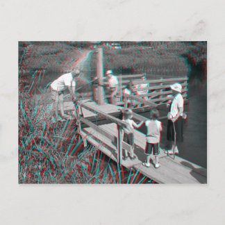 3D Anaglyph - Hampton Lode Ferry, Shropshire, Vere Postkarte