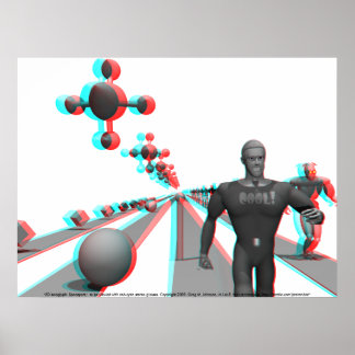 3D-Anaglyphe: Spaceport Poster