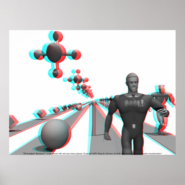 3D-Anaglyphe: Spaceport Poster (Vorne)
