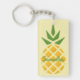 3D Ananas- und Ananas-Muster Schlüsselanhänger