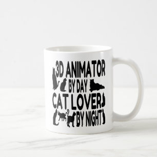 3D-Animator liebt Katzen Kaffeetasse