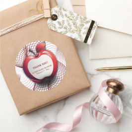 3D-Apfel unserer geometrischen Babydusche der Auge Runder Aufkleber