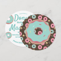 3D Aquamarin und rosa Donut Sprinkle Mix Runde