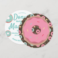 3D Aquamarin und rosa Donut Sprinkle Mix Runde